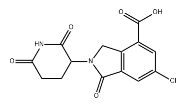 1H-Isoindole-4-carboxylic acid, 6-chloro-2-(2,6-dioxo-3-piperidinyl)-2,3-dihydro-1-oxo- Structure