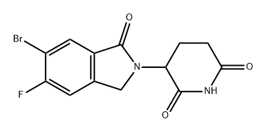 3-(6-溴-5-氟-1-氧代异吲哚啉-2-基)哌啶-2,6-二酮, 2438240-74-3, 结构式