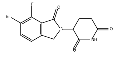 3-(6-溴-7-氟-1-氧代异吲哚啉-2-基)哌啶-2,6-二酮 结构式