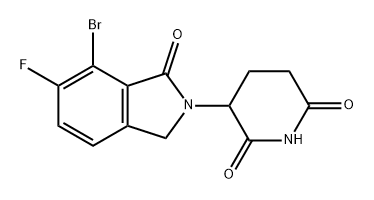 2,6-Piperidinedione, 3-(7-bromo-6-fluoro-1,3-dihydro-1-oxo-2H-isoindol-2-yl)- Struktur