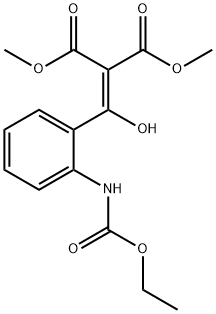 Propanedioic acid, 2-[[2-[(ethoxycarbonyl)amino]phenyl]hydroxymethylene]-, 1,3-dimethyl ester 化学構造式