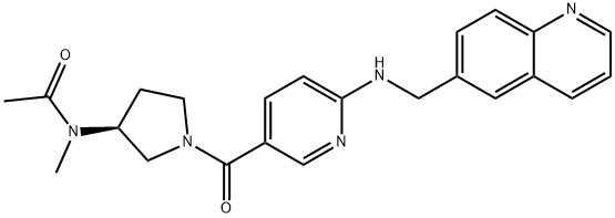 N-Methyl-N-[(3S)-1-[[6-[(6-quinolinylmethyl)amino]-3-pyridinyl]carbonyl]-3-pyrrolidinyl]acetamide Structure