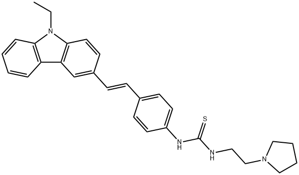 2439107-75-0 Thiourea, N-[4-[(1E)-2-(9-ethyl-9H-carbazol-3-yl)ethenyl]phenyl]-N'-[2-(1-pyrrolidinyl)ethyl]-