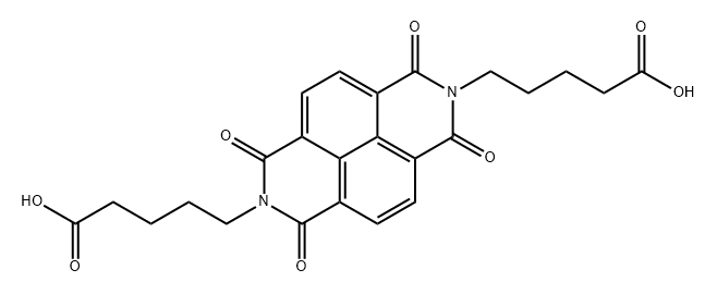 5,5'-(1,3,6,8-tetraoxo-1,3,6,8-tetrahydrobenzo[lmn][3,8]phenanthroline-2,7-diyl)dipentanoic acid Structure