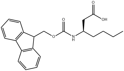 Heptanoic acid, 3-[[(9H-fluoren-9-ylmethoxy)carbonyl]amino]-, (3R)- Struktur