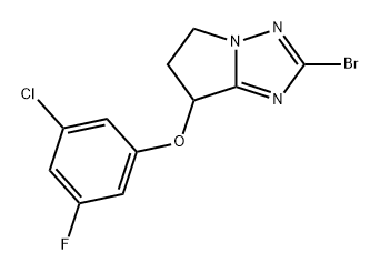 5H-Pyrrolo[1,2-b][1,2,4]triazole, 2-bromo-7-(3-chloro-5-fluorophenoxy)-6,7-dihydro- Structure