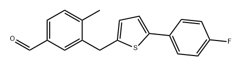 Benzaldehyde, 3-[[5-(4-fluorophenyl)-2-thienyl]methyl]-4-methyl- 化学構造式