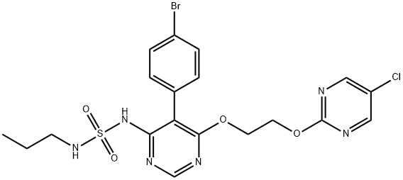 Sulfamide, N-[5-(4-bromophenyl)-6-[2-[(5-chloro-2-pyrimidinyl)oxy]ethoxy]-4-pyrimidinyl]-N'-propyl- 化学構造式
