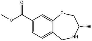 1,4-Benzoxazepine-8-carboxylic acid, 2,3,4,5-tetrahydro-3-methyl-, methyl ester, (3S)- 化学構造式