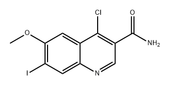 3-Quinolinecarboxamide, 4-chloro-7-iodo-6-methoxy- 化学構造式