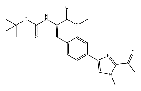 D-Phenylalanine, 4-(2-acetyl-1-methyl-1H-imidazol-4-yl)-N-[(1,1-dimethylethoxy)carbonyl]-, methyl ester Struktur