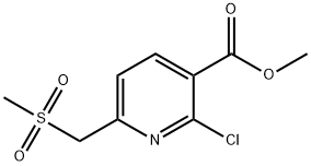 3-Pyridinecarboxylic acid, 2-chloro-6-[(methylsulfonyl)methyl]-, methyl ester Struktur
