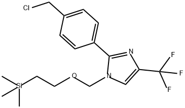 1H-Imidazole, 2-[4-(chloromethyl)phenyl]-4-(trifluoromethyl)-1-[[2-(trimethylsilyl)ethoxy]methyl]- Structure