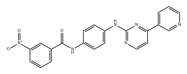 Benzamide, 3-nitro-N-[4-[[4-(3-pyridinyl)-2-pyrimidinyl]amino]phenyl]- 化学構造式