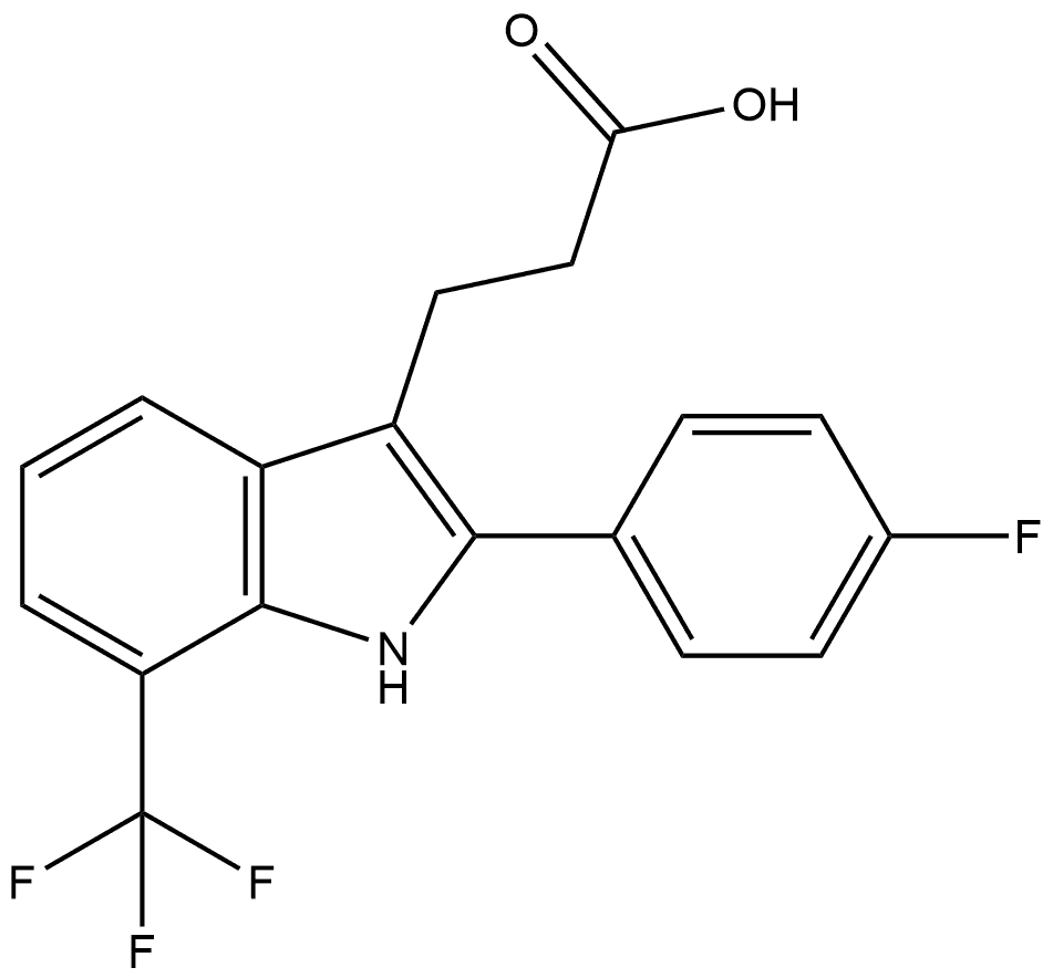 2446819-90-3 3-[2-(4-fluorophenyl)-7-(trifluoromethyl)-1H-indol-3-yl]propanoic acid