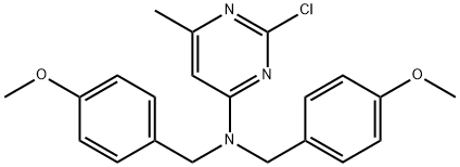 2-氯-N,N-双(4-甲氧基苄基)-6-甲基嘧啶-4-胺 结构式