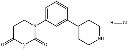 2,4(1H,3H)-Pyrimidinedione, dihydro-1-[3-(4-piperidinyl)phenyl]-, hydrochloride (1:1) Struktur