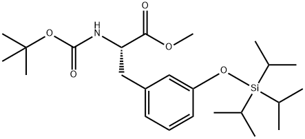 L-Phenylalanine, N-[(1,1-dimethylethoxy)carbonyl]-3-[[tris(1-methylethyl)silyl]oxy]-, methyl ester Structure