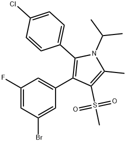 3-(3-溴-5-氟苯基)-2-(4-氯苯基)-1-异丙基-5-甲基-4-(甲基磺酰基)-1H-吡咯 结构式