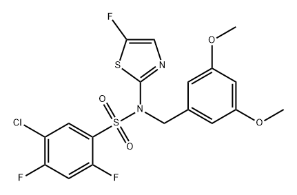 5-氯-N-(3,5-二甲氧基苄基)-2,4-二氟-N-(5-氟噻唑-2-基)苯磺酰胺, 2448268-06-0, 结构式