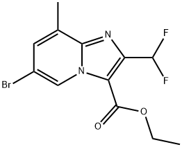 Ethyl 6-bromo-2-(difluoromethyl)-8-methylimidazo[1,2-a]pyridine-3-carboxylate Struktur