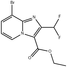 Ethyl 8-bromo-2-(difluoromethyl)imidazo[1,2-a]pyridine-3-carboxylate 化学構造式