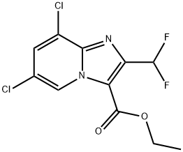Ethyl 6,8-dichloro-2-(difluoromethyl)imidazo[1,2-a]pyridine-3-carboxylate 结构式