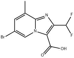 6-Bromo-2-(difluoromethyl)-8-methylimidazo[1,2-a]pyridine-3-carboxylic acid Structure