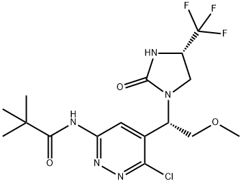 2452465-36-8 Propanamide, N-[6-chloro-5-[(1S)-2-methoxy-1-[(4S)-2-oxo-4-(trifluoromethyl)-1-imidazolidinyl]ethyl]-3-pyridazinyl]-2,2-dimethyl-