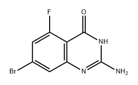 2-氨基-7-溴-5-氟喹唑啉-4(3H)-酮 结构式