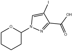 1H-Pyrazole-3-carboxylic acid, 4-iodo-1-(tetrahydro-2H-pyran-2-yl)- Structure