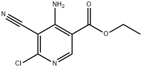 3-Pyridinecarboxylic acid, 4-amino-6-chloro-5-cyano-, ethyl ester Struktur