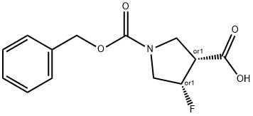 1,3-Pyrrolidinedicarboxylic acid, 4-fluoro-, 1-(phenylmethyl) ester, (3R,4S)-rel- Structure