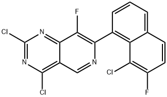 Pyrido[4,3-d]pyrimidine, 2,4-dichloro-7-(8-chloro-7-fluoro-1-naphthalenyl)-8-fluoro- 结构式