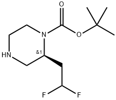 1-Piperazinecarboxylic acid, 2-(2,2-difluoroethyl)-, 1,1-dimethylethyl ester, (2S)- Structure