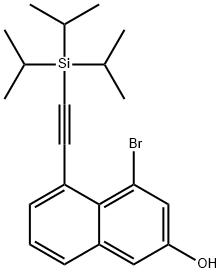 2-Naphthalenol, 4-bromo-5-[2-[tris(1-methylethyl)silyl]ethynyl]-|4-溴-5-((三异丙基甲硅烷基)乙炔基)萘-2-醇