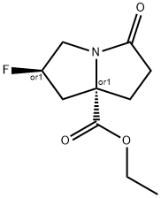 1H-Pyrrolizine-7a(5H)-carboxylic acid, 2-fluorotetrahydro-5-oxo-, ethyl ester, (2R,7aS)-rel- Structure