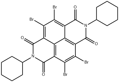 Benzo[lmn][3,8]phenanthroline-1,3,6,8(2H,7H)-tetrone, 4,5,9,10-tetrabromo-2,7-dicyclohexyl- Struktur