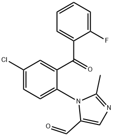 1H-Imidazole-5-carboxaldehyde, 1-[4-chloro-2-(2-fluorobenzoyl)phenyl]-2-methyl- Structure