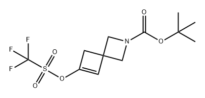 2-Azaspiro[3.3]hept-5-ene-2-carboxylic acid, 6-[[(trifluoromethyl)sulfonyl]oxy]-, 1,1-dimethylethyl ester Struktur