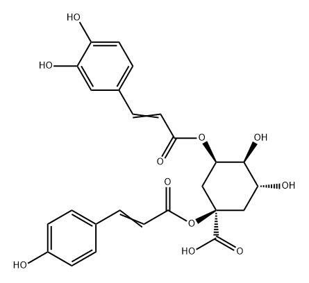 Cyclohexanecarboxylic acid, 3-[[3-(3,4-dihydroxyphenyl)-1-oxo-2-propen-1-yl]oxy]-4,5-dihydroxy-1-[[3-(4-hydroxyphenyl)-1-oxo-2-propen-1-yl]oxy]-, (1R,3R,4S,5R)-|1-P-香豆酰-3-咖啡酰奎宁酸
