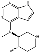 7H-Pyrrolo[2,3-d]pyrimidin-4-amine, N-methyl-N-[(3R,4S)-4-methyl-3-piperidinyl]- 化学構造式