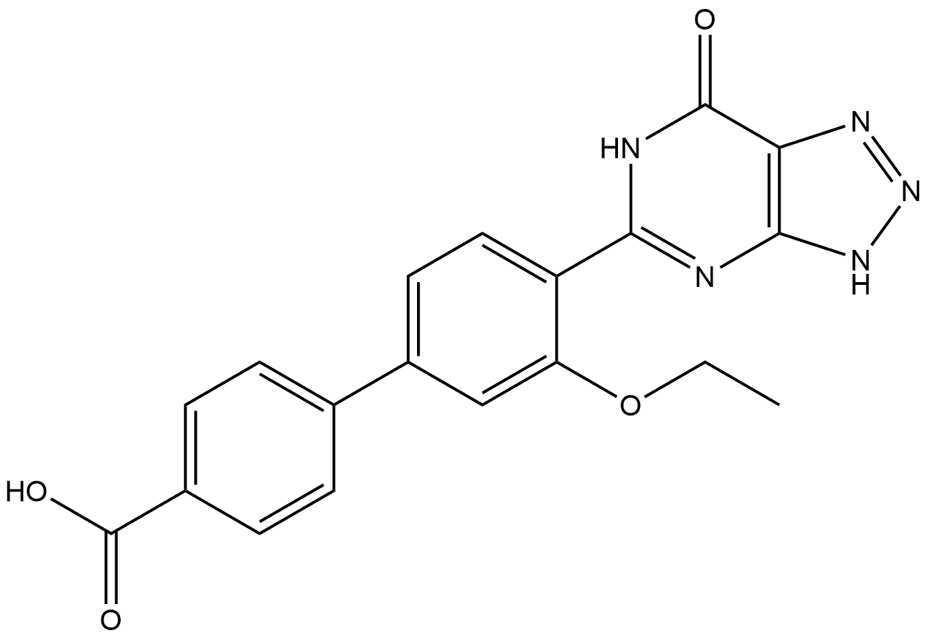 4′-(6,7-Dihydro-7-oxo-3H-1,2,3-triazolo[4,5-d]pyrimidin-5-yl)-3′-ethoxy[1,1′-biphenyl]-4-carboxylic acid Structure