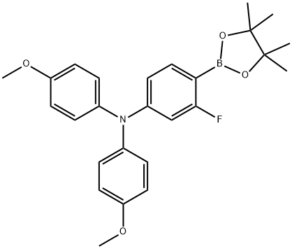 3-Fluoro-N,N-bis(4-methoxyphenyl)-4-(4,4,5,5-tetramethyl-1,3,2-dioxaborolan-2-yl)aniline Struktur