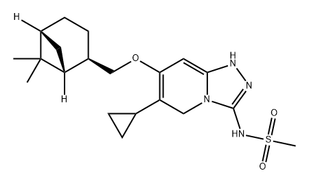 Methanesulfonamide, N-[6-cyclopropyl-7-[[(1R,2R,5R)-6,6-dimethylbicyclo[3.1.1]hept-2-yl]methoxy]-1,5-dihydro-1,2,4-triazolo[4,3-a]pyridin-3-yl]- Structure