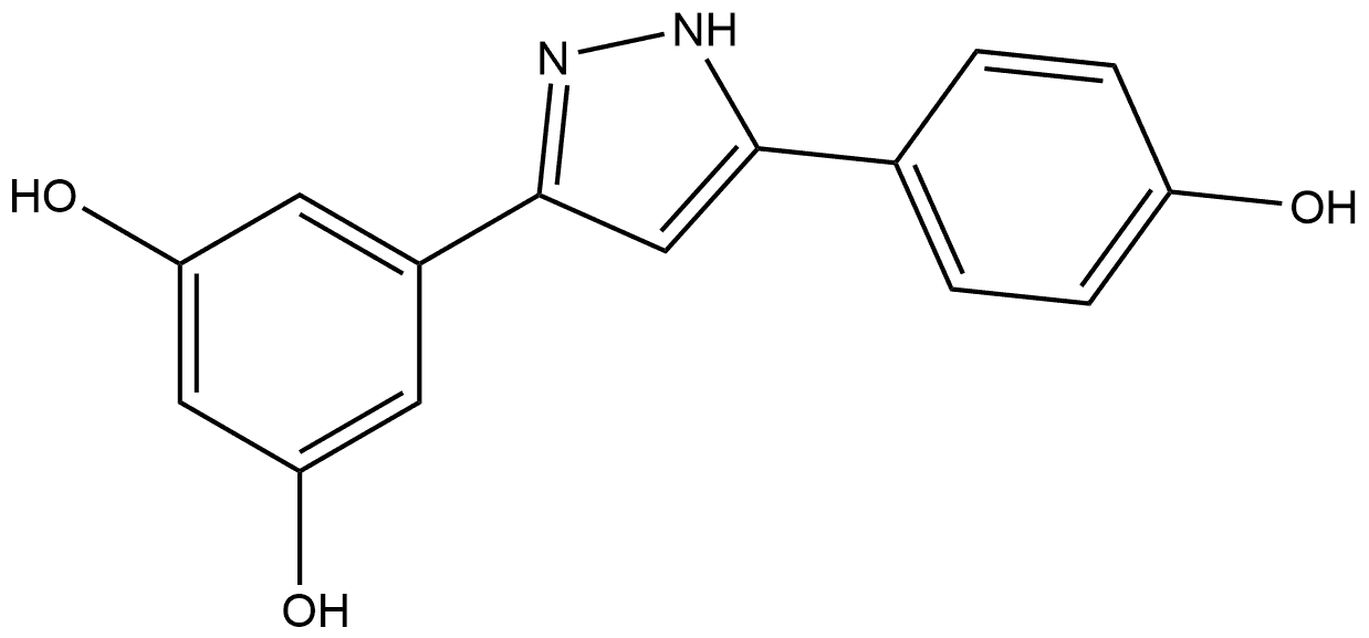 5-(5-(4-hydroxyphenyl)-1H-pyrazol-3-yl)benzene-1,3-diol Structure