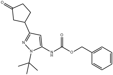 Carbamic acid, N-[1-(1,1-dimethylethyl)-3-(3-oxocyclopentyl)-1H-pyrazol-5-yl]-, phenylmethyl ester|苄基(1-(叔丁基)-3-(3-氧代环戊基)-1H-吡唑-5-基)氨基甲酸酯