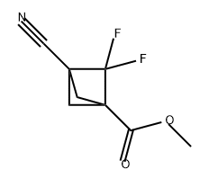 Bicyclo[1.1.1]pentane-1-carboxylic acid, 3-cyano-2,2-difluoro-, methyl ester Struktur