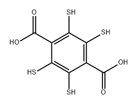 1,4-Benzenedicarboxylic acid, 2,3,5,6-tetramercapto- 化学構造式