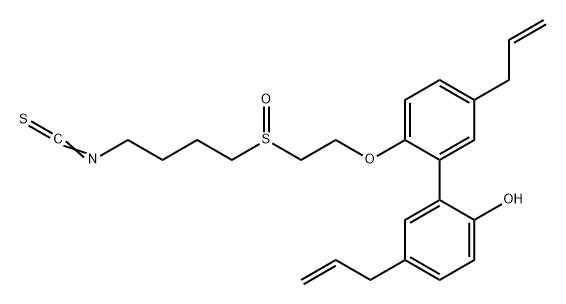 [1,1'-Biphenyl]-2-ol, 2'-[2-[(4-isothiocyanatobutyl)sulfinyl]ethoxy]-5,5'-di-2-propen-1-yl- Structure